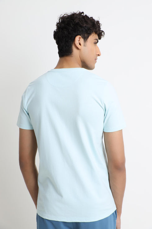 Aqua V Neck T-Shirt